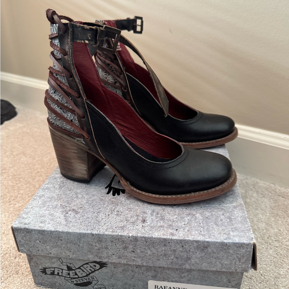 Freebird by Steven Black and Brown Heeled Shoes